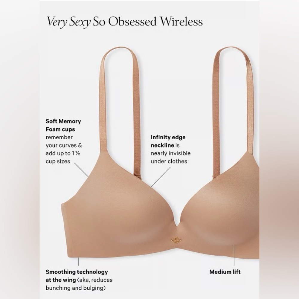 🌿NWOT- Never worn! Victoria’s Secret So Obsessed Wireless Push Up Bra - Picture 11 of 13